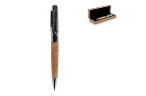 Metalen pen met kurk in geschenkverpakking