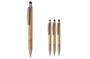 Balpen bamboe en tarwestro met stylus