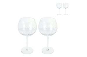 Byon Opacity set van 2 wijnglazen met stijlvol glaspatroon 470ml