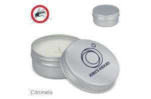 Citronella insectenwerende plantaardige kaars in gerecycled blik