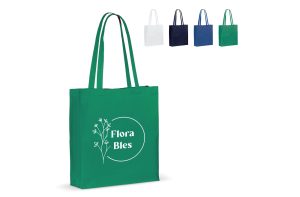 Draagtas gerecycled katoen met bodem 140g/m² 38x10x42cm