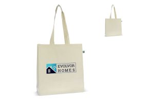 Fairtrade katoenen tas ecru lang 140g/m² 38x10x42cm