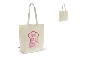 Fairtrade katoenen tas ecru lang 270g/m² 42x12x43 cm