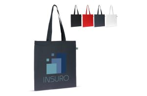 Fairtrade katoenen tas gekleurd lang 140g/m² 38x42cm