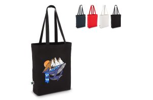 Fairtrade katoenen tas gekleurd lang 270g/m² 42x12x43cm