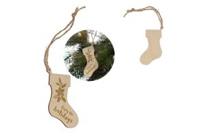 Houten kerstornament kerstsok