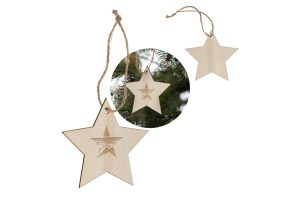 Houten kerstornament ster