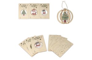 InSideOut Houten kerstornament set van 3