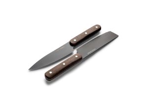Orrefors Jernverk set van 2 messen, zwart & hout