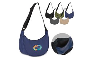 PU-gecoat R-PET 600D halve maan sling tas