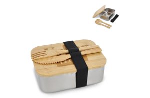 Roestvrij stalen lunchbox met bamboo deksel