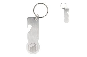RVS winkelwagenmunt sleutelhanger