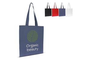 Schoudertas biologisch katoen kleur lang 140g/m² 38x42 cm