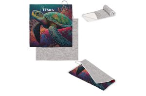 Sneldrogende golfhanddoek met haak R-PET 30 x 30 cm sublimatie