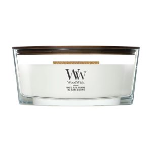 WoodWick White Tea & Jasmine Ellipse Candle geurkaars